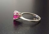 1.5ct Engagement Ring Heart Cut Pink Ruby Solitaire Women 14k White Gold Finish