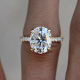 2.5ct Oval Cut Diamond Gatsby Solitaire Engagement Ring 14k Yellow Gold Finish