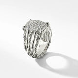 3Ct Round Cut Diamond Braided Rope Cluster Ring Band 14K White Gold Finish