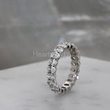 1.5ct Oval Simulated Diamond Full Eternity Wedding Band 14k White Gold Plated