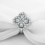 2ct Pear Cut VVS1 Diamond Engagement Ring Four Leaf Clover 14k White Gold Finish