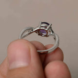 1.4ct Round Cut Purple Amethyst Engagement Ring 14k White Gold Finish Infinity