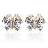 2Ct Pear Cut Diamond Butterfly Drop Earrings For Women 14K White Gold Finish