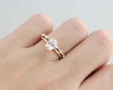 1.5ct Oval Cut Diamond Engagement Ring Bridal Wedding Set 14k Yellow Gold Finish