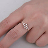 1.4ct Oval Cut Peach Morganite Engagement Ring Diamond Leaf 14k Rose Gold Finish