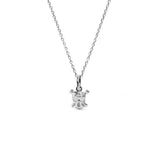 0.5ct Round Cut Diamond Pendant with Chain Skull Design 14k White Gold Finish