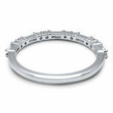 1.2ct Baguette Cut Diamond Stackable Half Eternity Band 14k White Gold Finish