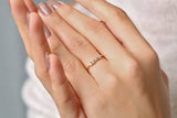 1.6ct Engagement Ring Baguette Diamond Cluster Minimalist 14k Yellow Gold Finish