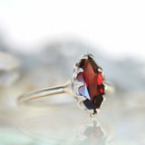 1.7ct Marquise Cut Red Garnet Engagement Ring Solitaire 14k Yellow Gold Finish