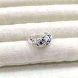 2.1ct Round Cut Blue Sapphire Vintage Inspired Cluster Ring 14k WhiteGold Finish