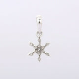 1ct Diamond Pendant Round Cut Floral Snowflake 14k White Gold Finish NO CHAIN