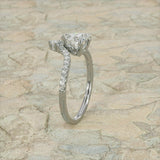 3Ct Heart Cut Diamond Stylish Stackable Engagement Ring 14K White Gold Finish