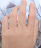 0.2ct Round Cut Diamond Wedding Ring Band Trilogy Minimalist 14k RoseGold Finish