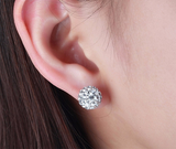 2ct Round Cut VVS1 Diamond Round Shape Women Stud Earrings 14k White Gold Finish