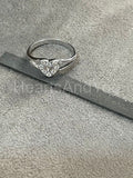 1ct Round Cut Moissanite Heart Shape Split Shank Women Ring 14K WhiteGold Plated