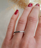 4Ct Round Cut Half Black Half White Eternity Wedding Band 14K White Gold Finish