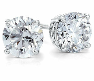 1.5Ct Round Brilliant Diamond Classic Stud Solitaire Earring 14K White Gold Over