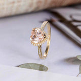 2ct Heart Cut Morganite Engagement Ring Halo Diamond Accents 14k YellowGold Over