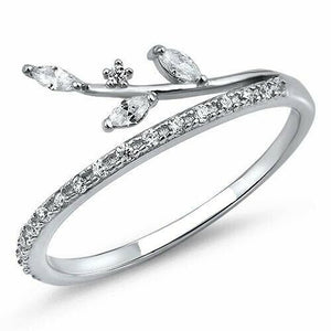 1Ct Marquise Cut Diamond Leaf Petals Minimalist Wedding Band 14K White Gold Over