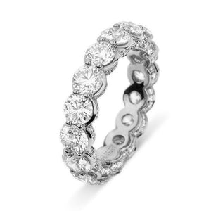 7Ct Round Cut Diamond Iced Full Eternity Wedding Band Ring 18K White Gold Finish