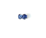 1.4ct Stud Earrings Round Cut Blue Sapphire Solitaire Women 14k WhiteGold Finish