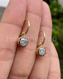 1ct Round Cut Moissanite Bezel Set Huggies Women Earrings 14k Yellow Gold Plated