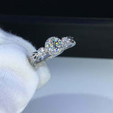 1.5ct Round Cut Diamond Engagement Ring Solitaire Trilogy 14k White Gold Finish