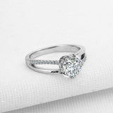 1.7ct Round Cut Diamond Engagement Ring Split Shank Solitaire 14k WhiteGold Over