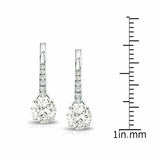 2Ct Round Cut Diamond Stylish Dangle Drop Earrings Women 14K White Gold Finish