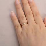 1ct Baguette Cut Diamond Engagement Ring Petite Minimalist 14k YellowGold Finish