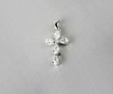 1.6ct Pear Cut VVS1D Diamond Cross Pendant 14k White Gold Finish NO CHAIN