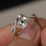 Infinity Wedding Engagement Ring 2ct Oval Cut VVS1 Diamond 14k White Gold Finish