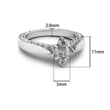 1ct Marquise Cut Diamond Engagement Ring 14k White Gold Finish Antique Vintage