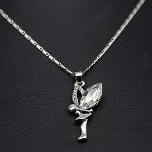 Angel Fairy Pendant 1ct Marquise Cut VVS1D Diamond 14k White Gold Finish