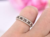 2ct Round Cut Diamond Wedding Band Half Eternity Stackable 14k Rose Gold Finish