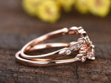 2Ct Round Cut DVVS1 Diamond Bridal Set Vintage Ring Band 14K Rose Gold Finish