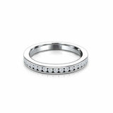 Channel Half Eternity Wedding Band 0.4ct Round Cut Diamond 14k White Gold Finish