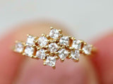 3ct Engagement Ring Princess Cut Diamond Cluster Design 14k Yellow Gold Finish