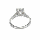 2ct Round Cut Diamond Engagement Ring Round Accent Solitaire 14k White Gold Over