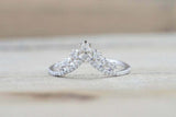 1.5ct Round Cut Diamond Engagement Ring Star Tiara Crown 14k White Gold Finish