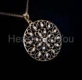 2ct Round Cut Moissanite Floral Hearts Pendant 14k Rose Gold Plated NO CHAIN