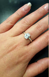 1.5ct Engagement Ring Oval Cut Diamond Solitaire Women 14k White Gold Finish