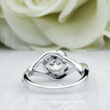 2ct Round Diamond Engagement Ring Floral Twisted Split Band 14k White Gold Over