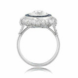 2.2ct Round Cut VVS1 Diamond Engagement Ring 14k White Gold Finish Halo Art Deco