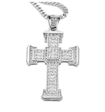 3.5ct Round Cut Diamond Christ Cross God Pendant 14k White Gold Finish NO CHAIN