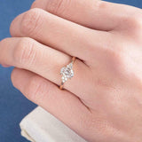 Petite Round Accents Solitaire Ring 1.5ct Oval Cut Diamond 14k White Gold Finish