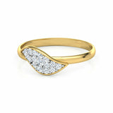 1.2ct Engagement Ring Round Cut Diamond Cluster Wave 14k Yellow Gold Finish