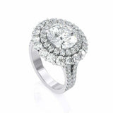 4ct Round Cut Diamond Engagement Ring Double Halo Split Shank 14k WhiteGold Over