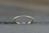 0.7ct Baguette Cut Diamond Wedding Band 14k Yellow Gold Finish Dainty Minimalist