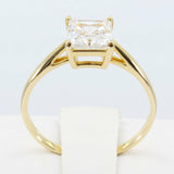 Solitaire Engagement Ring 0.3ct Princess Cut VVS1 Diamond 14k Yellow Gold Finish